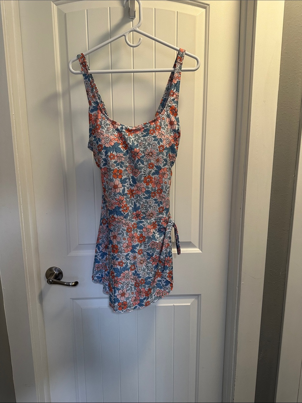 Eomenie Floral Wrap Tie-Detail Swimdress